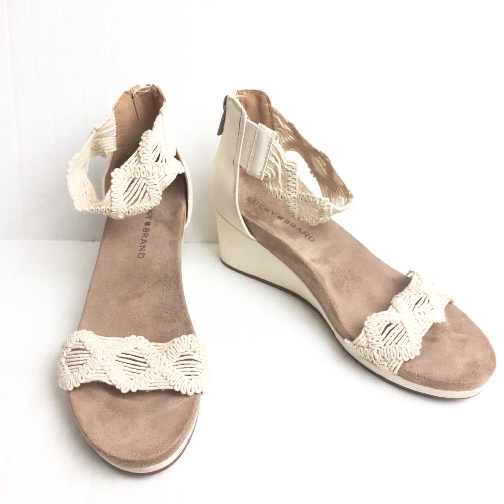 Lucky Brand Kaydyn Wedge Sandshell Sandal Size 7.5